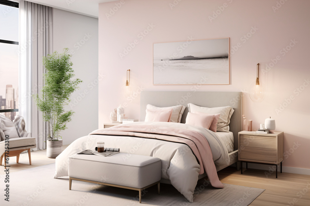 interior of a bedroom, generative ai interior of a bedroom, generative ai