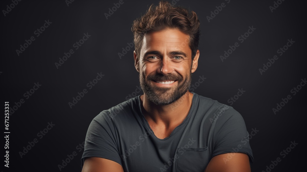 Image of a smiling handsome man. Image of a smiling handsome man.