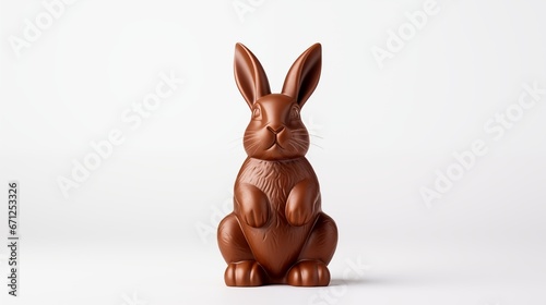 Chocolate Easter Bunny on a white background.