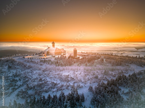 Fichtelberg Winter Sonnenaufgang Sachsen photo