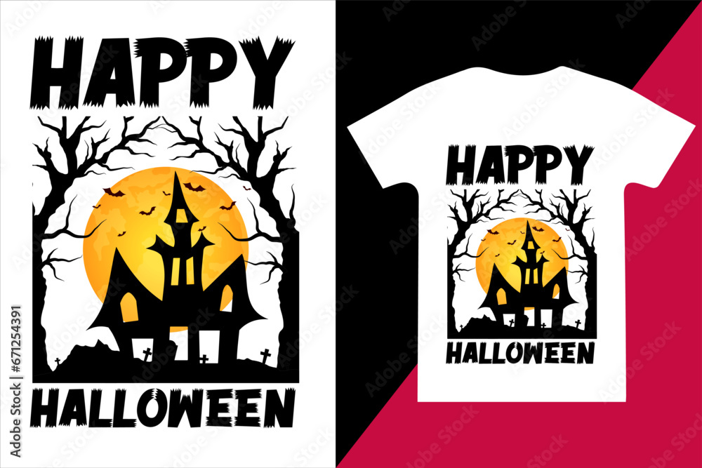 Spooky Halloween T-shirt Design, My First Halloween t shirt design, Scary halloween t shirt design, scary, spooky 