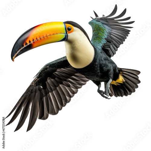 a flying toucan isolated © olegganko