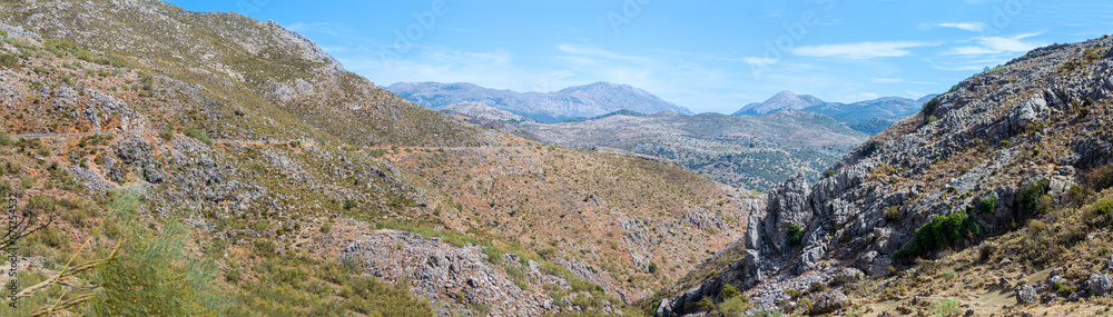 Panoramic view of the Sierra de las Nieves National Park, Andalusia, southern Spain