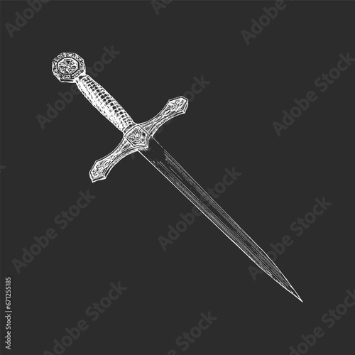 Dagger, vector illustration, vintage esoteric sign