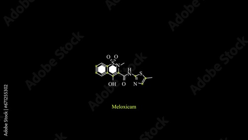 Technology HUD Meloxicam Molecule - Molecular HUD Model, Looped Video with Alpha Channel photo