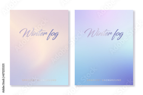 Set of 2 winter gradient backgrounds in soft pastel colors. For covers, wallpapers, branding, social media and other projects. For web and printing.