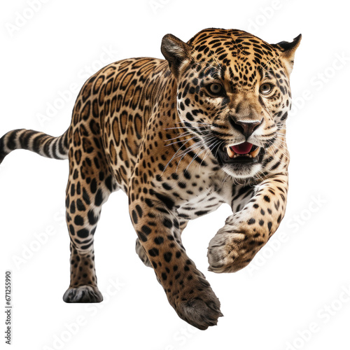 a jaguar in a jump isolated