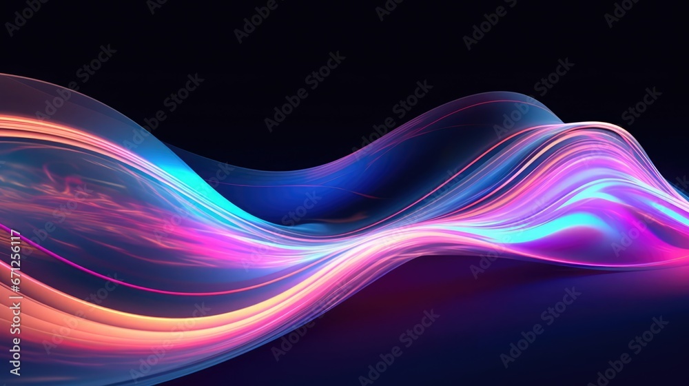 Holographic Neon Fluid Waves Holographic Neon Fluid Waves