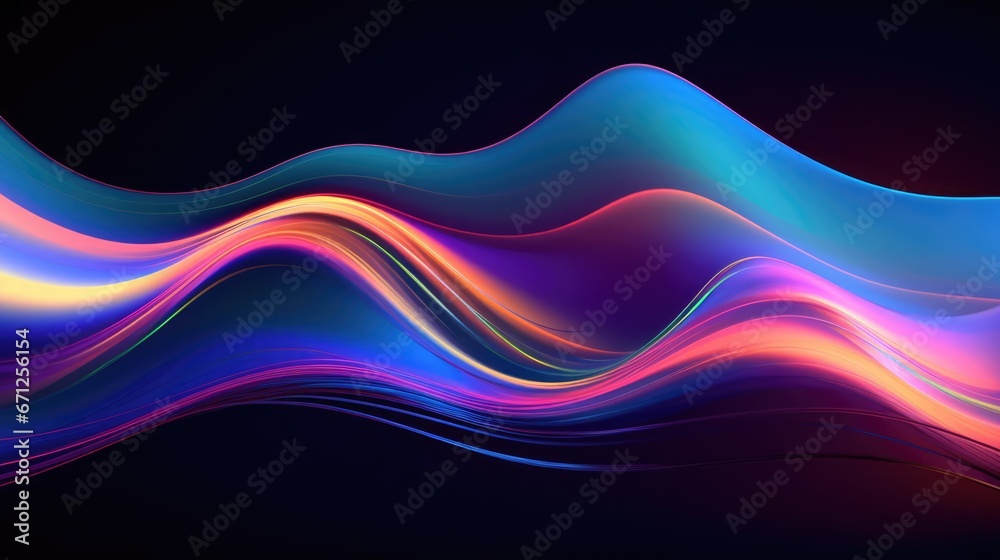 Holographic Neon Fluid Waves Holographic Neon Fluid Waves