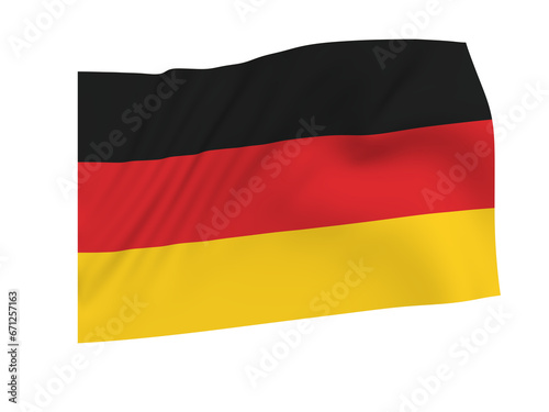 Flag of Germany. Wavy flag. Isolated. 3d illustration.