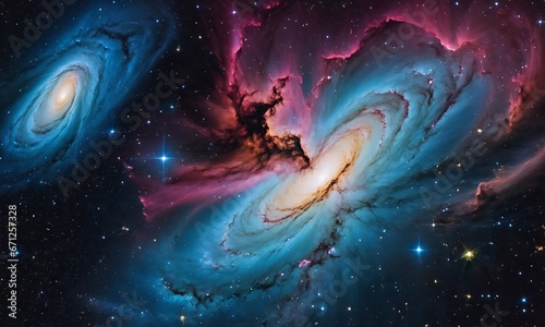 Colorful space galaxy cloud nebula. 
