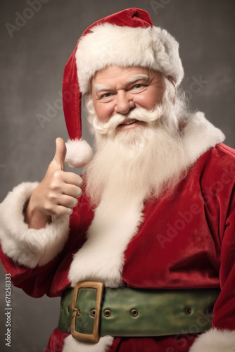 Positive smiley and happy elderly Santa Claus