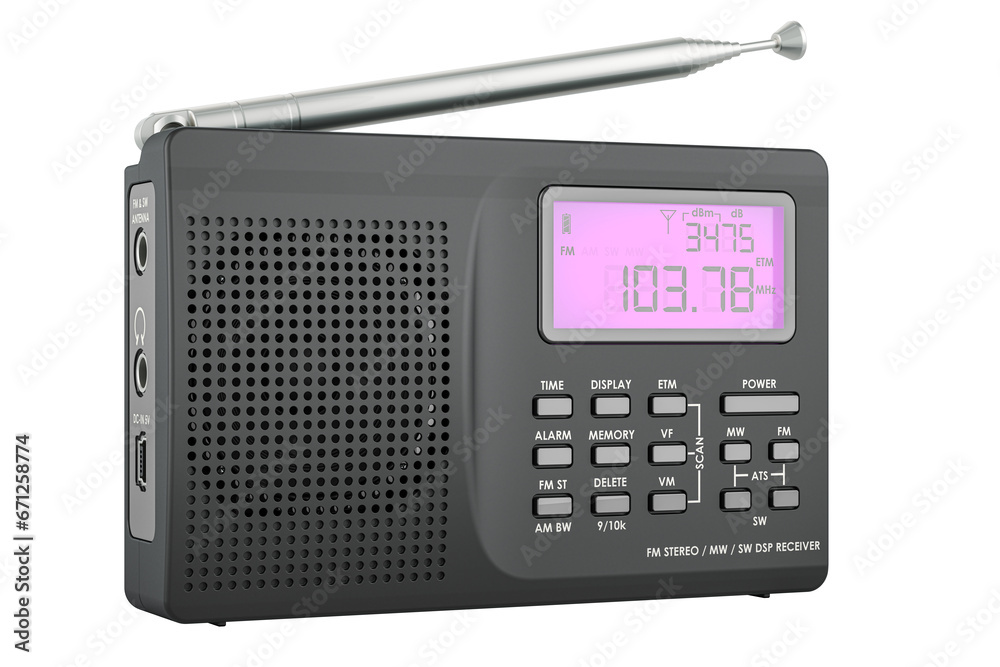Digital Radio, 3D rendering isolated on transparent background Digital Radio, 3D rendering isolated on transparent background