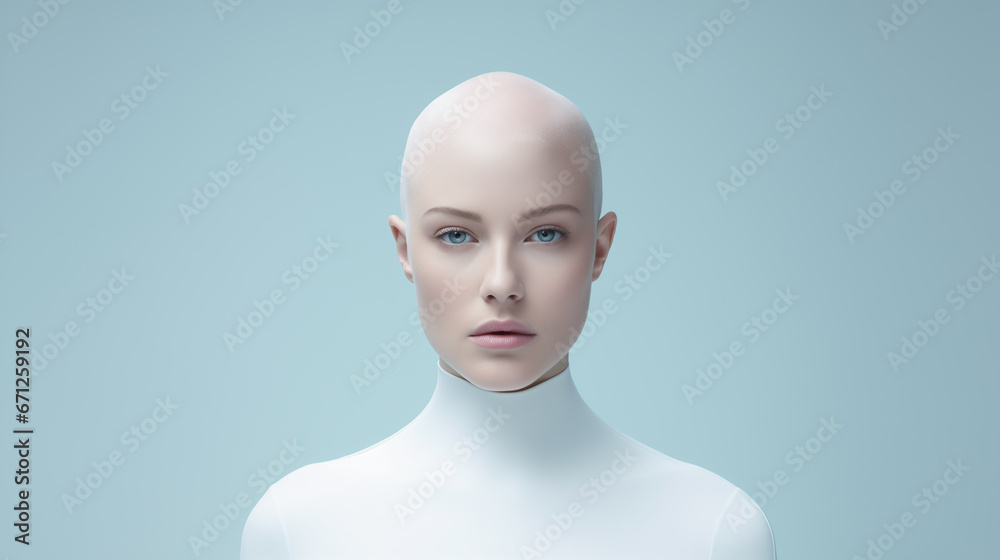 bald Caucasian woman cancer illness bald Caucasian woman cancer illness