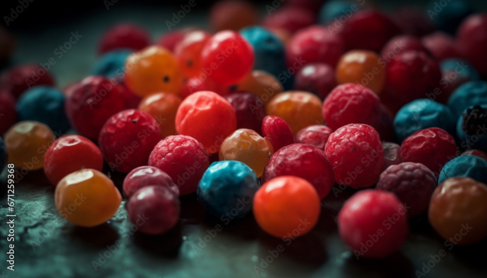 A large group of colorful candy, sweet food variation generated by AI A large group of colorful candy, sweet food variation generated by AI