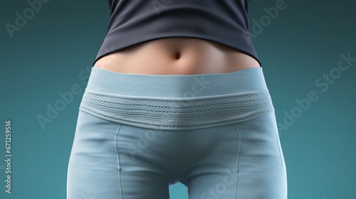Close up of body of a slender woman in a sportswear photo