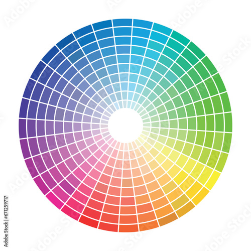 color wheel with all colors and gradients on a white background