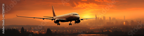An airplane flying over at ...