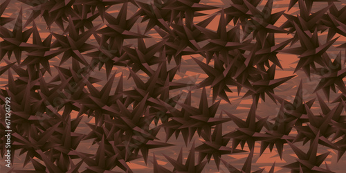 Background of thorns. Seamless texture of faceted needles. Vector illustration