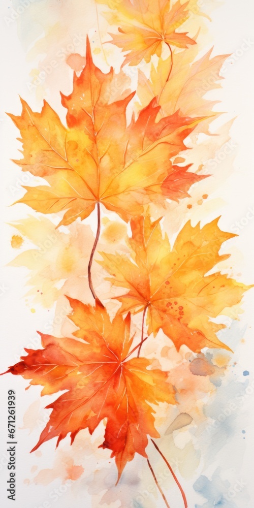 A beautiful watercolor painting featuring a bunch of leaves. This artwork captures the vibrant colors and intricate details of the leaves. Perfect for adding a touch of nature to any space. A beautiful watercolor painting featuring a bunch of leaves. This artwork captures the vibrant colors and intricate details of the leaves. Perfect for adding a touch of nature to any space.