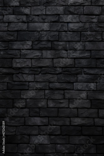 A picture of a black brick wall. This image can be used as a background or texture in various design projects
