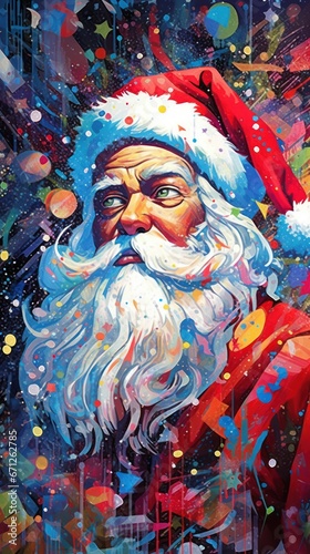 Neo pop art Christmas santa