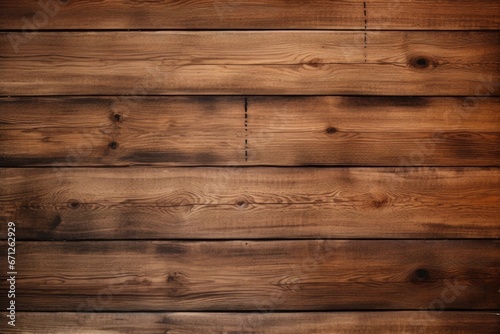 A close up view of a wooden wall with a clock mounted on it. This image can be used to depict time management, punctuality, or interior design