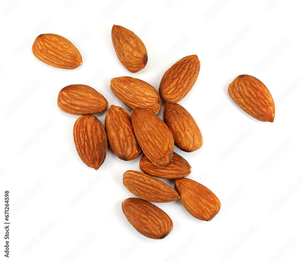 Almonds isolated on white background Almonds isolated on white background