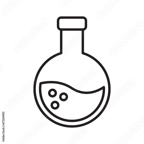 Chemical tube outline icon, Laboratory experiment or research equipment vector illustration