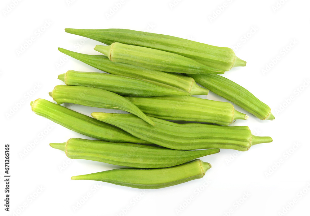 fresh okra isolated on a white background fresh okra isolated on a white background
