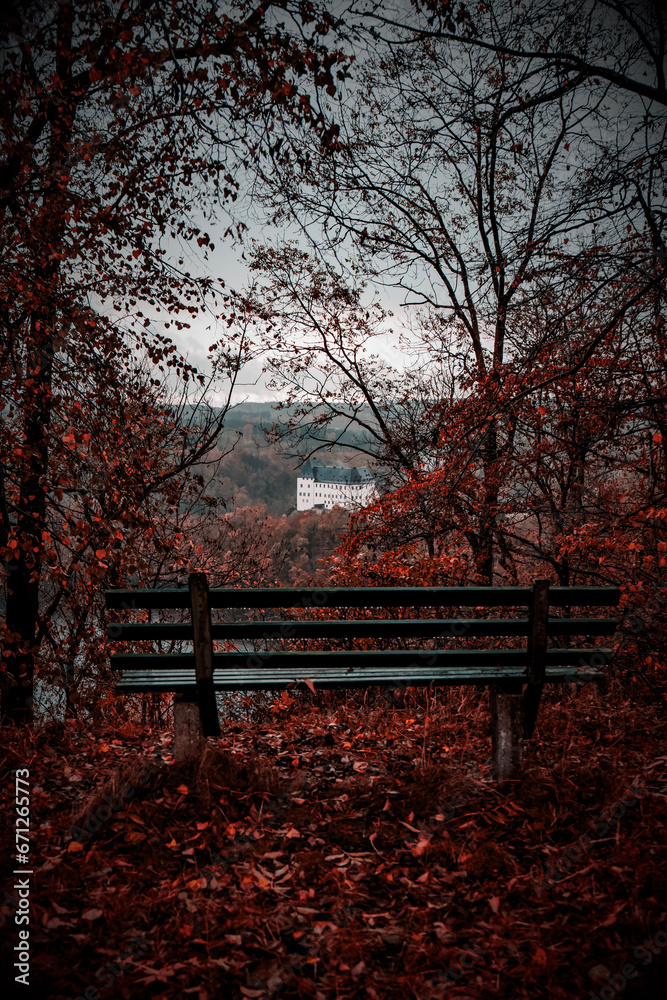 bench in autumn park