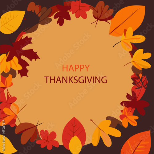Happy thanksgiving background. Autumn leaves isolated. Autumn banner. Vector illustration