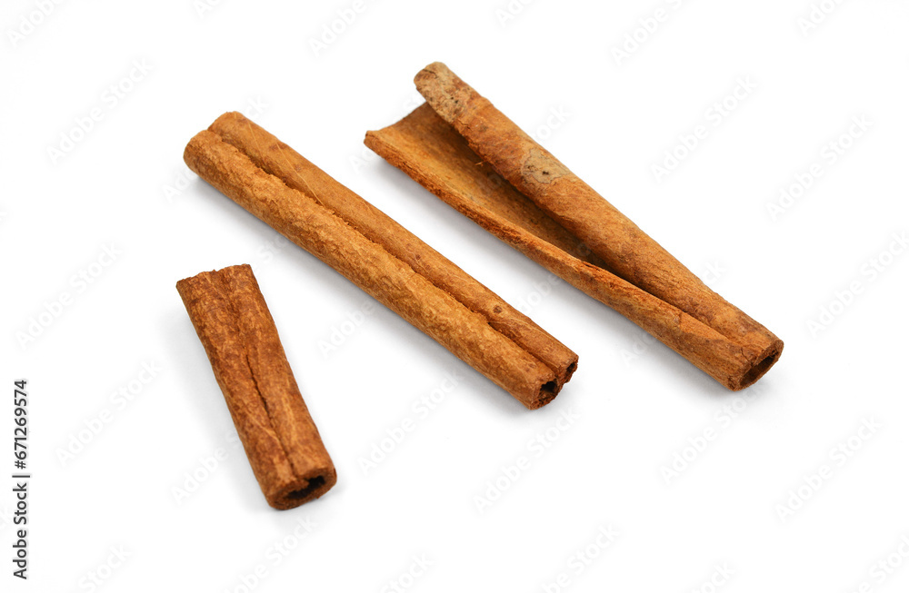 Cinnamon sticks isolated on white background Cinnamon sticks isolated on white background
