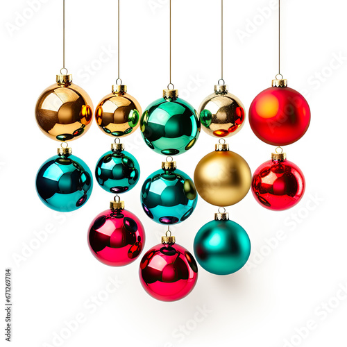 Christmas balls on white BG generated by AI