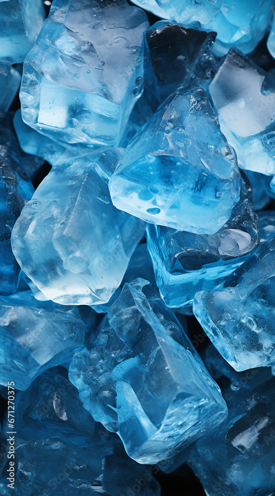 Fototapeta premium ice is cold and blue. AI generative
