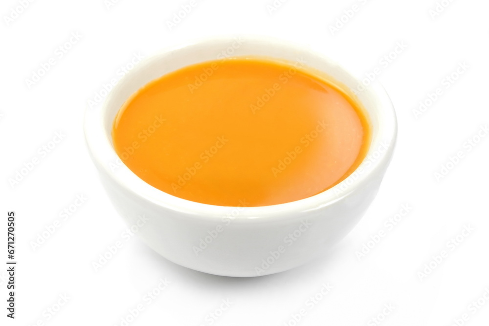 Pumpkin soup isolated on white