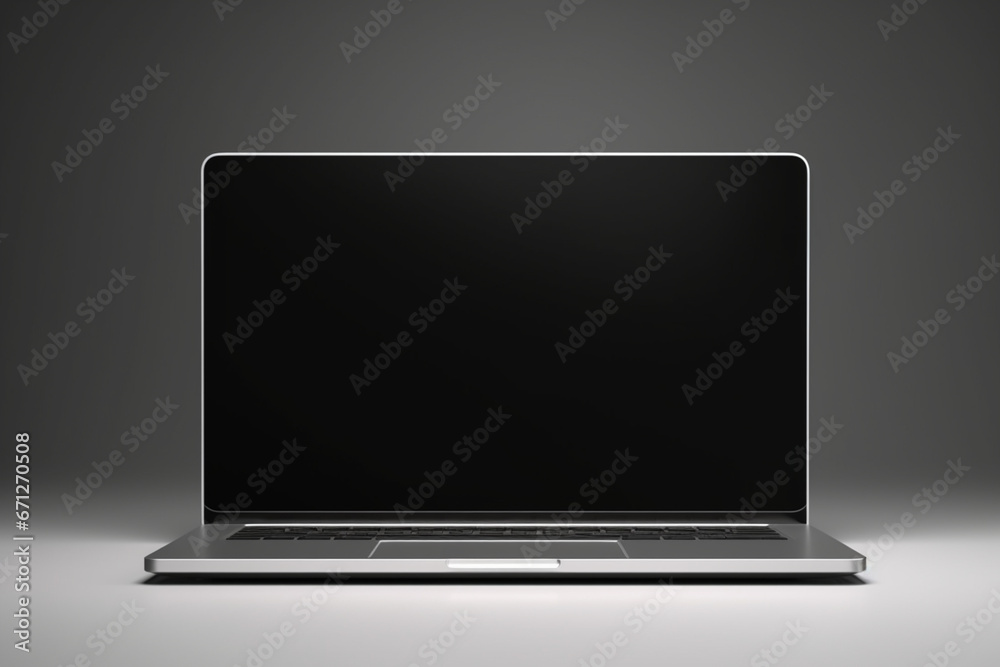 laptop computer on black background