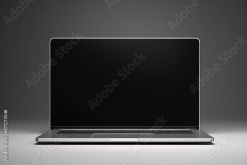 laptop computer on black background