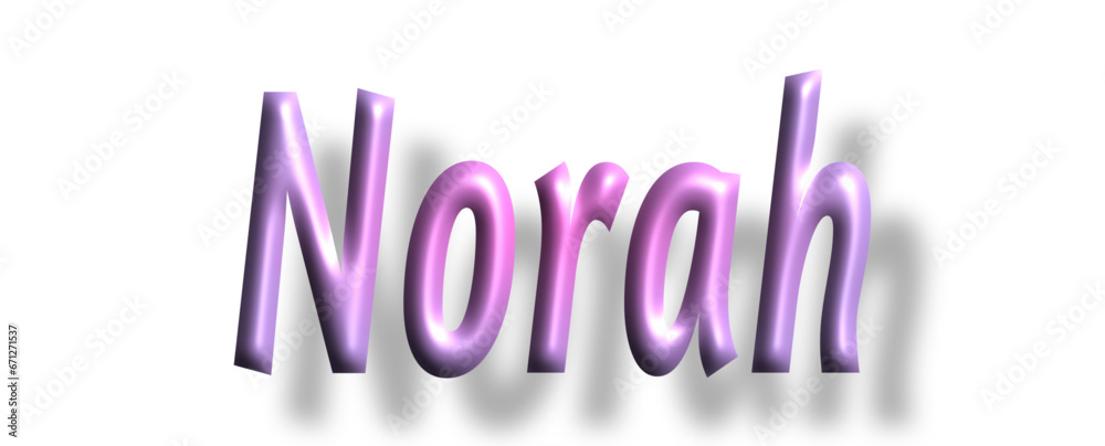 Obraz premium Norah- pink color - female name - ideal for websites, emails, presentations, greetings, banners, cards, books, t-shirt, sweatshirt, prints, cricut, silhouette,