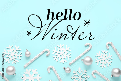 Banner with text HELLO WINT...