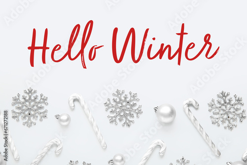 Banner with text HELLO WINT...