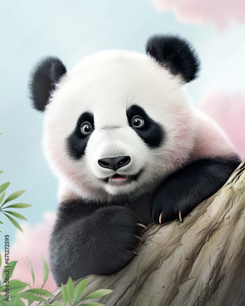 A cute little panda A cute little panda