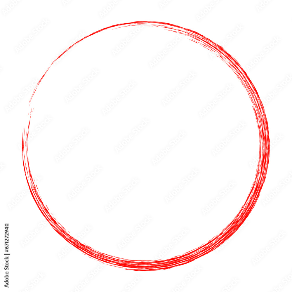 red circle crayon frame, simple hand draw sketch at white background red circle crayon frame, simple hand draw sketch at white background