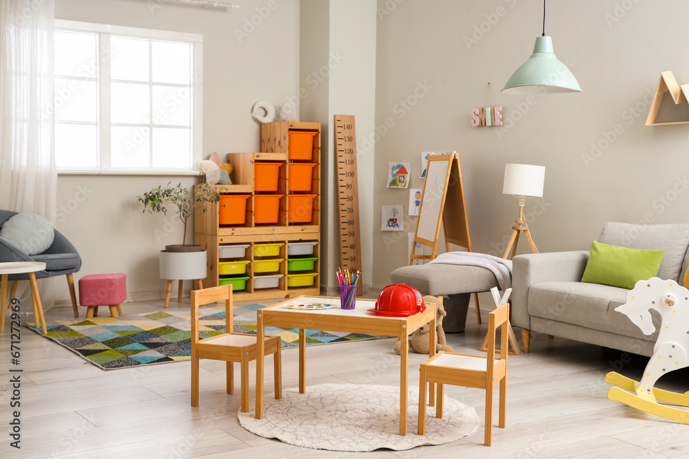 Fototapeta premium Interior of children's playroom with toys