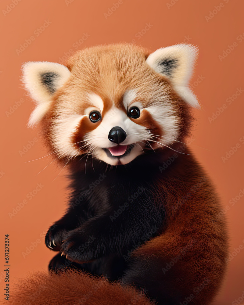 A cute little red panda on a clean background A cute little red panda on a clean background
