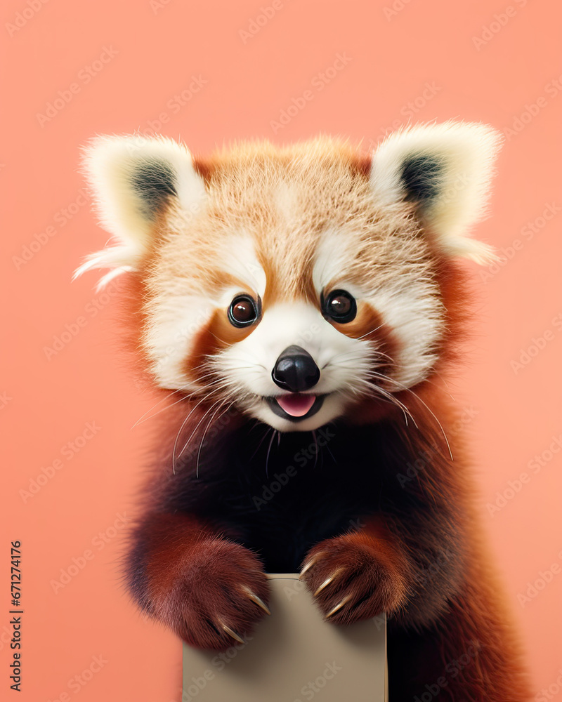 A cute little red panda on a clean background A cute little red panda on a clean background