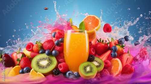 fresh fruit with water splash