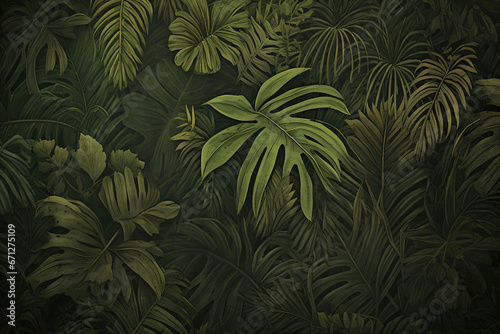 green leaves background  generative ai