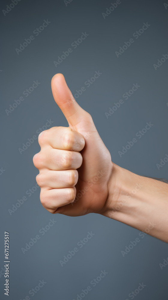 A hand giving a thumbs up sign