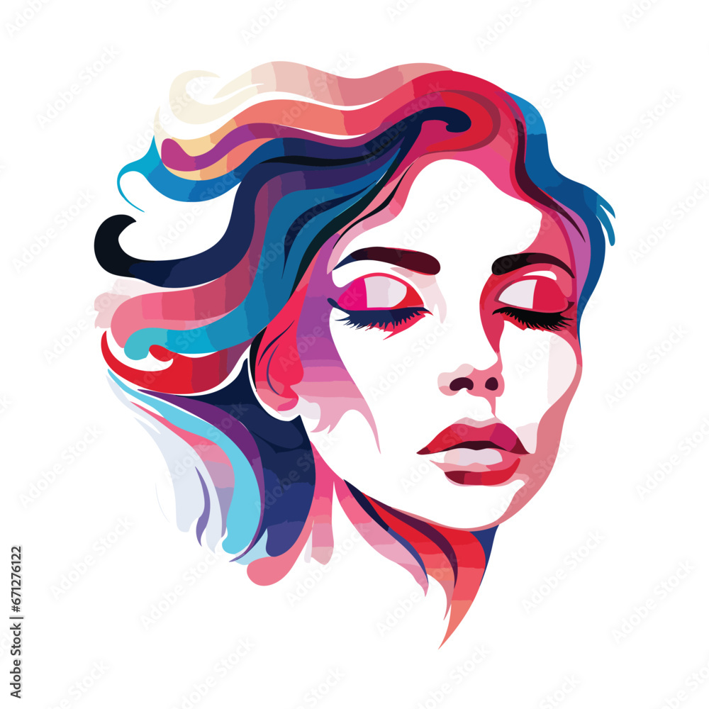 Colorful women head vector illustration